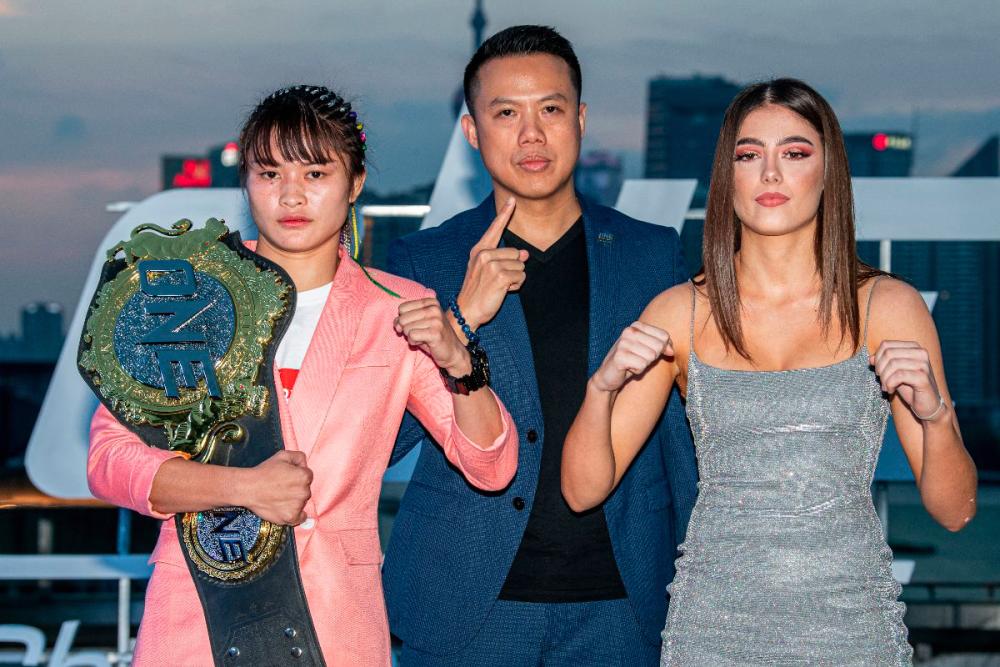 Stamp Fairtex and Alma Juniku stare down at ONE: LEGENDARY QUEST official face-off in Shanghai