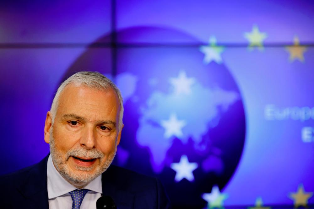 Secretary General of European External Action Service Stefano Sannino attends a news conference with US Deputy Secretary of State in Brussels. - AFPpix