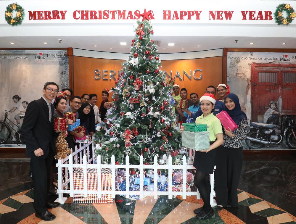 Staff of Berjaya Penang Hotel all geared up to welcome the festive season.