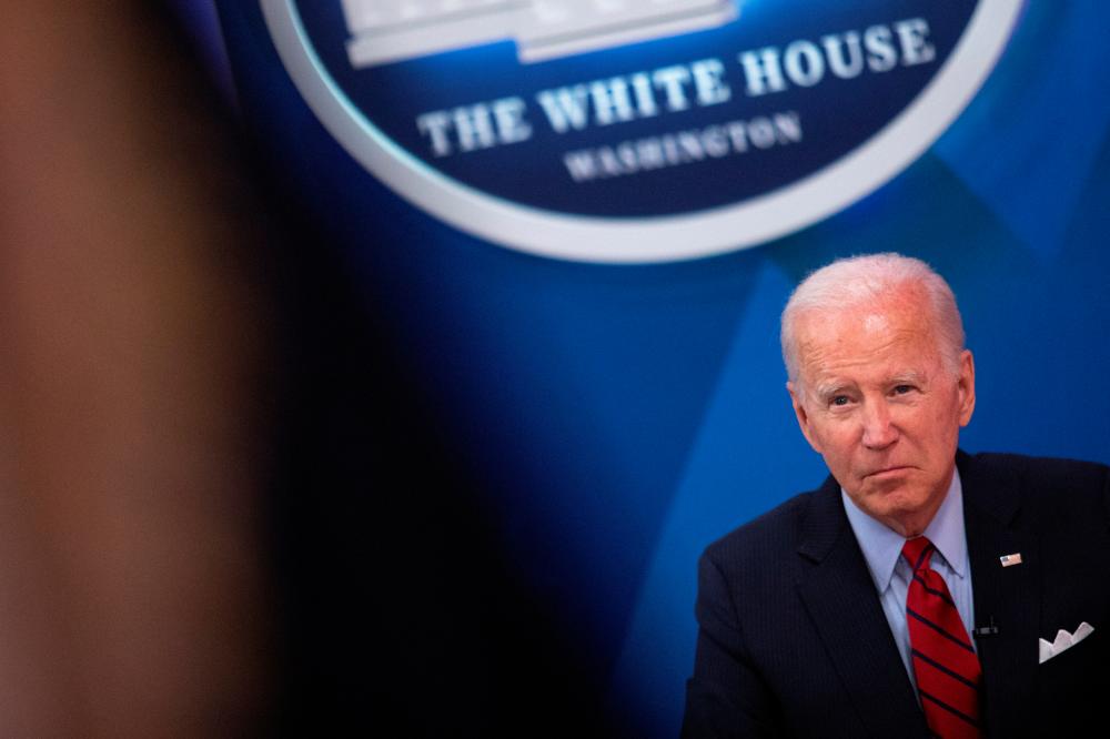 US President Joe Biden participates in a virtual meeting with governors while discussing reproductive health care, following the U.S. Supreme Court ruling in the Dobbs v Jackson Women's Health Organization abortion case, overturning the landmark Roe v Wade abortion decision, at the White House in Washington, U.S., July 1, 2022. REUTERSpix