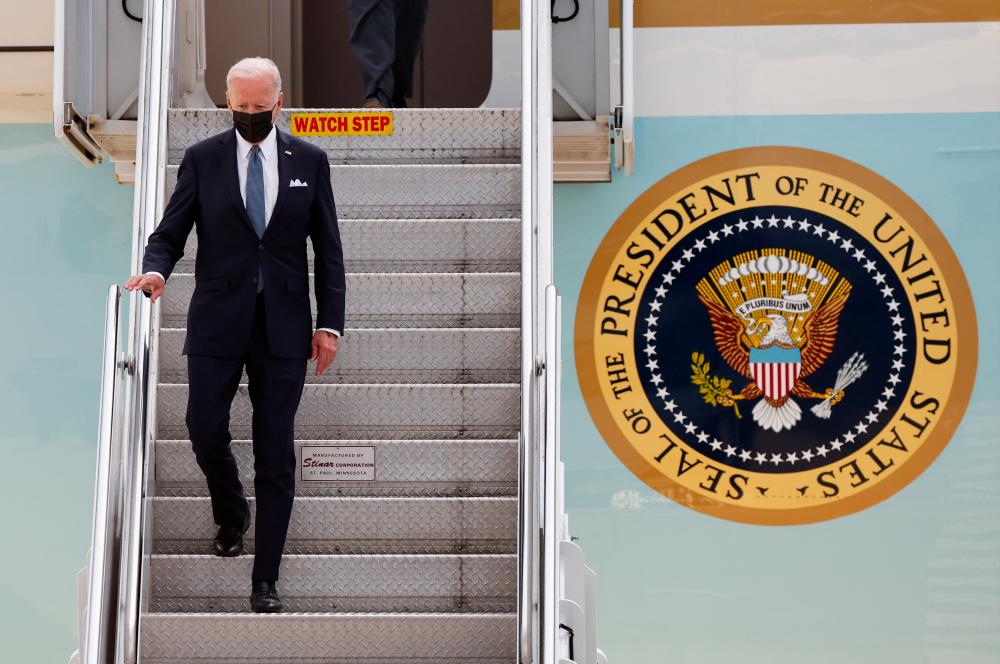 US President Joe Biden arrives aboard Air Force One at Yokota U.S. Air Force Base in Fussa, on the outskirts of Tokyo, Japan May 22, 2022. REUTERSpix
