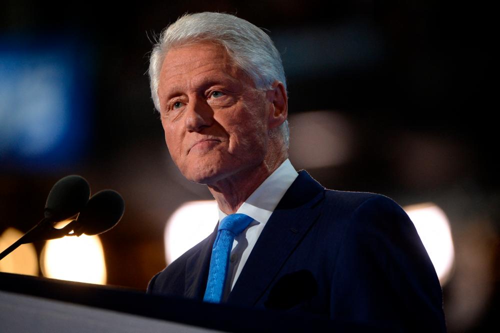 In this file photo taken on July 26, 2016 former President Bill Clinton speaks on Day 2 of the Democratic National Convention at the Wells Fargo Center, in Philadelphia, Pennsylvania. AFPpix