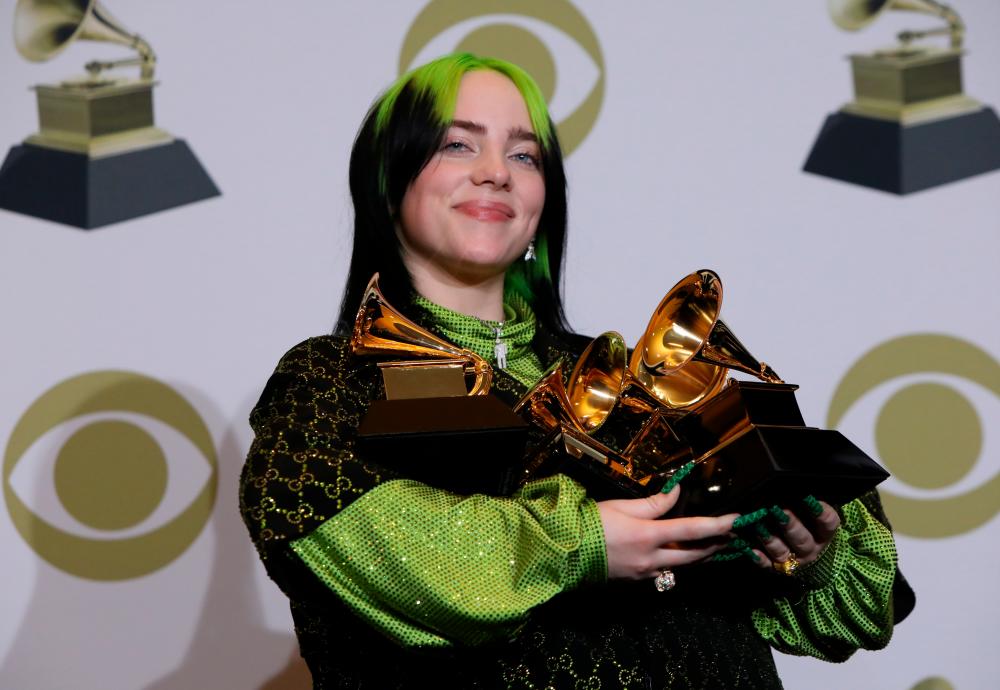 Eilish is only the second person, and the youngest, to win all four top Grammys on the same night. – Reuterspix
