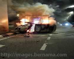 The car burst into flames at Jalan Barat near the National Sports Council here, on March 5, 2019. — Bernama