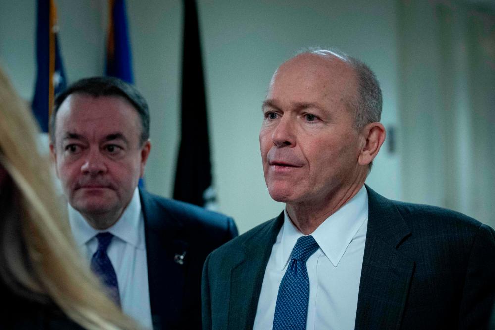 Calhoun arriving for a meeting at the office of Senator Mark Warner on Capitol Hill on Wednesday. – AFPpic