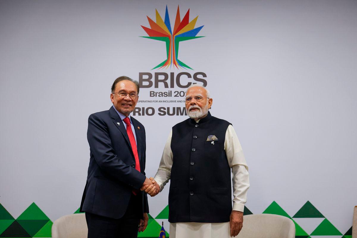 Perdana Menteri Datuk Seri Anwar Ibrahim dan rakan sejawatannya dari India, Narendra Modi mengadakan pertemuan di Rio de Janeiro -BERNAMA