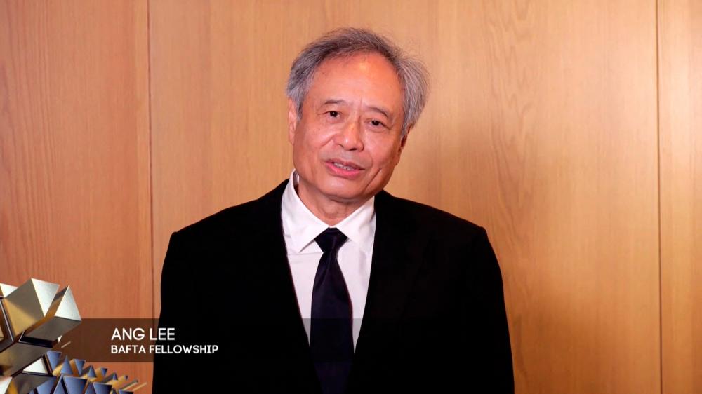 A handout photo received from BAFTA shows Taiwanese film director Ang Lee after winning the Bafta Fellowship award during the BAFTA British Academy Film Awards ‘Main Show’ at the Royal Albert Hall in London on April 11, 2021. -AFP PHOTO / BAFTA