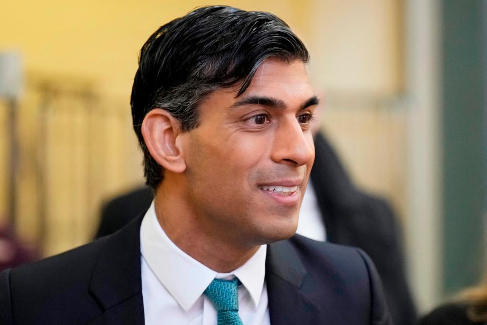 Britain’s Prime Minister Rishi Sunak visits Accrington Market Hall on January 19, 2023. AFPPIX