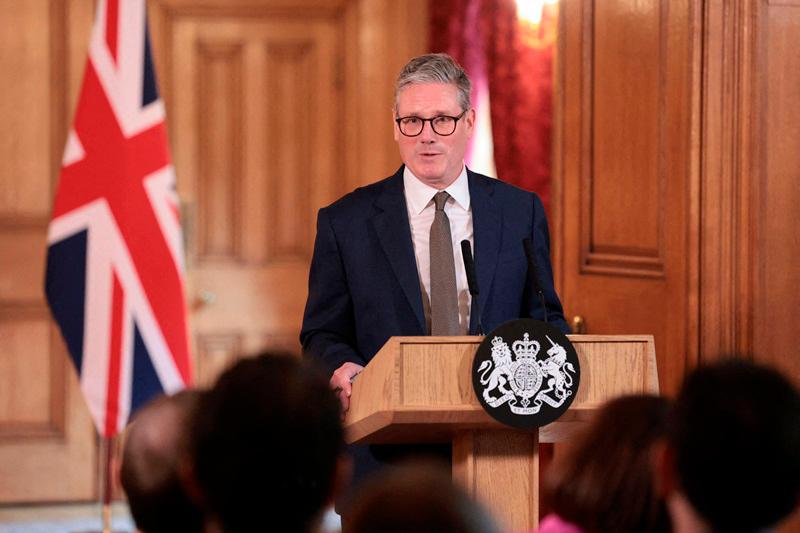 Britain's Prime Minister Keir Starmer holds a press conference at the end of his cabinet's first meeting in Downing Street in London on July 6, 2024. - AFPpix