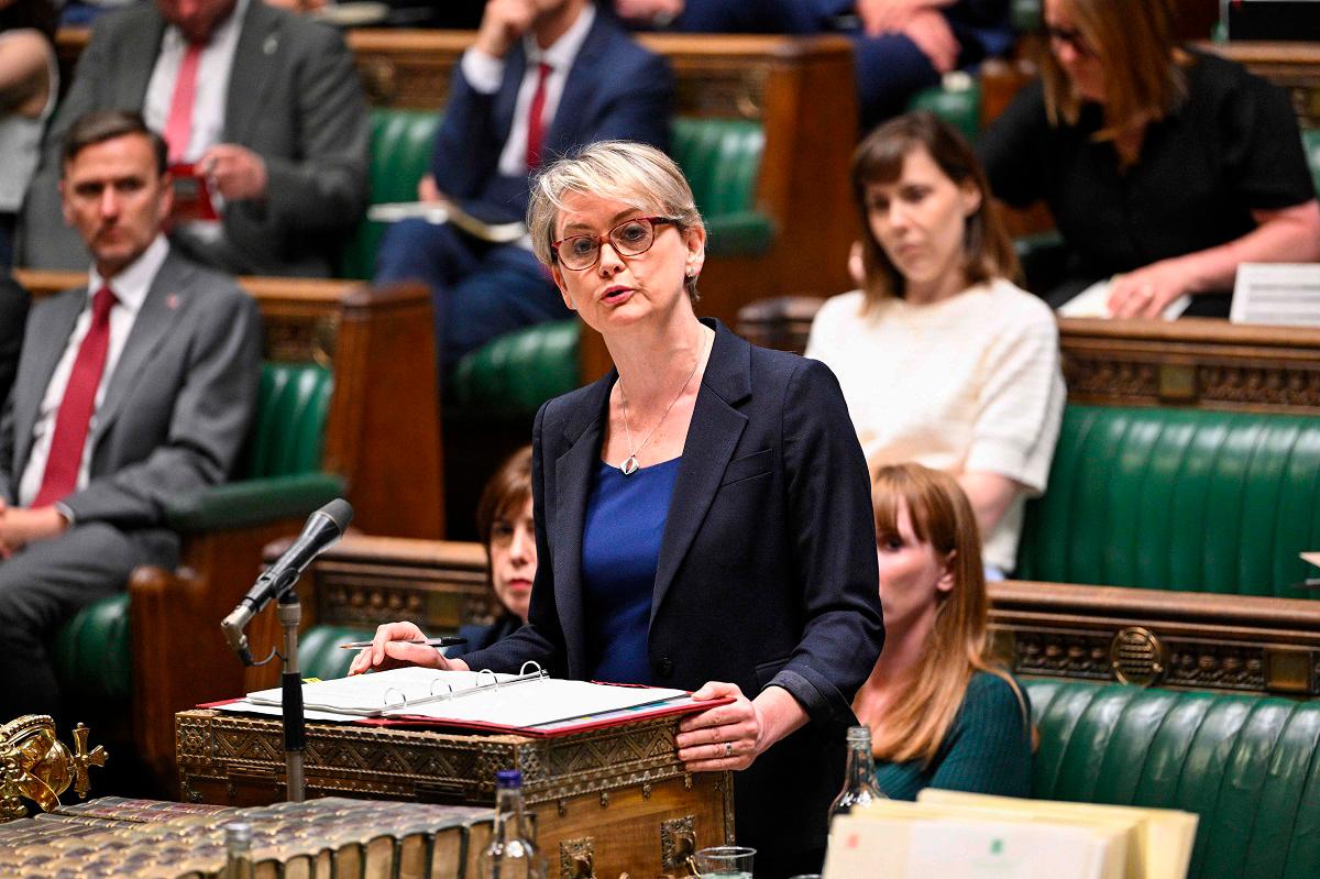 A handout photograph released by the UK Parliament shows Britain's Home Secretary Yvette Cooper making a statement on The Casey Report in the House of Commons in London on June 16, 2025. The UK government announced Monday it would bring in tough new laws to root out the scourge of grooming gangs suspected of sexually exploiting thousands of girls and young women. - AFP PHOTO /HOUSE OF COMMONS