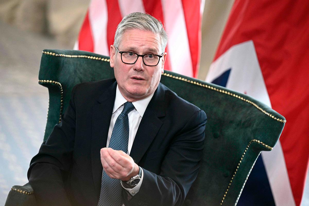 Britain's Prime Minister Keir Starmer talks with the media during a meeting with US President Donald Trump at the Trump Turnberry Golf Courses, in Turnberry south west Scotland on July 28, 2025. - Brendan SMIALOWSKI / AFP