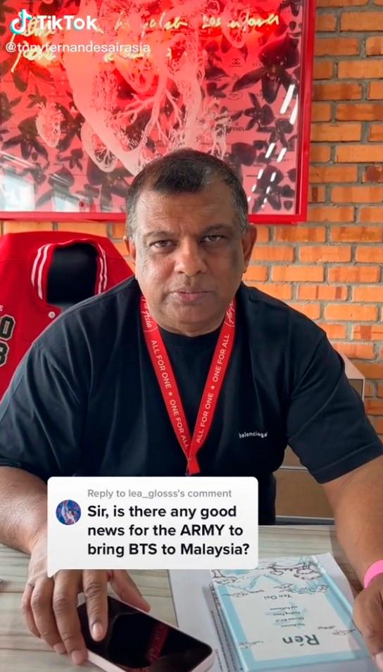A screenshot of the TikTok video in which Fernandes said he was “pretty sure” that BTS would come to our shores. – TikTok