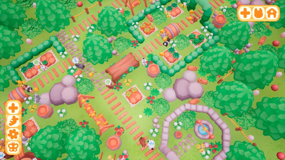 A scene from ‘Bunny Park’ showing some of the game’s rabbit-friendly attractions © Éloïse Laroche