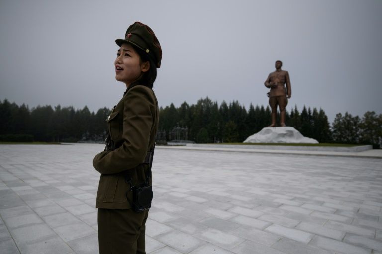 A statue of late North Korean leader Kim Il Sung overlooks the city of Samjiyon, a monumental project ordered by his grandson — current leader Kim Jong Un. — AFP