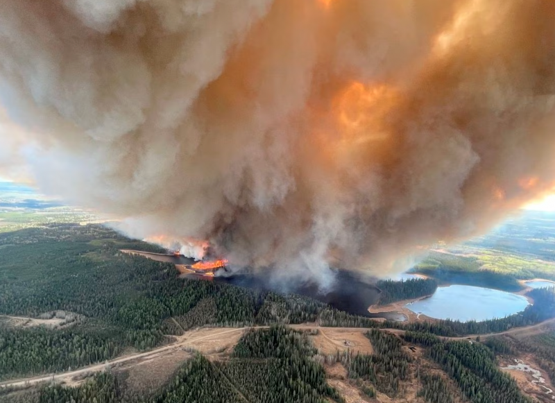 Almost all of Alberta, which is in the midst of an election,and much of neighbouring Saskatchewan province as well as a large swath of the Northwest Territories face extreme fire risks//Reuterspix