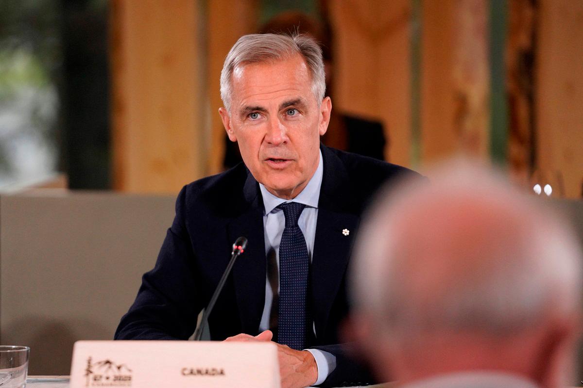 Canadian Prime Minister Mark Carney during the Group of Seven (G7) Summit at the Pomeroy Kananaskis Mountain Lodge in Kananaskis, Alberta, Canada on June 17, 2025. - Geoff Robins / AFP
