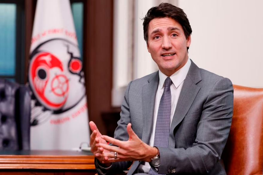Canada’s Prime Minister Justin Trudeau speaks while meeting with Assembly of First Nations National Chief RoseAnne Archibald on Parliament Hill in Ottawa, Ontario, Canada November 29, 2022. REUTERSpix