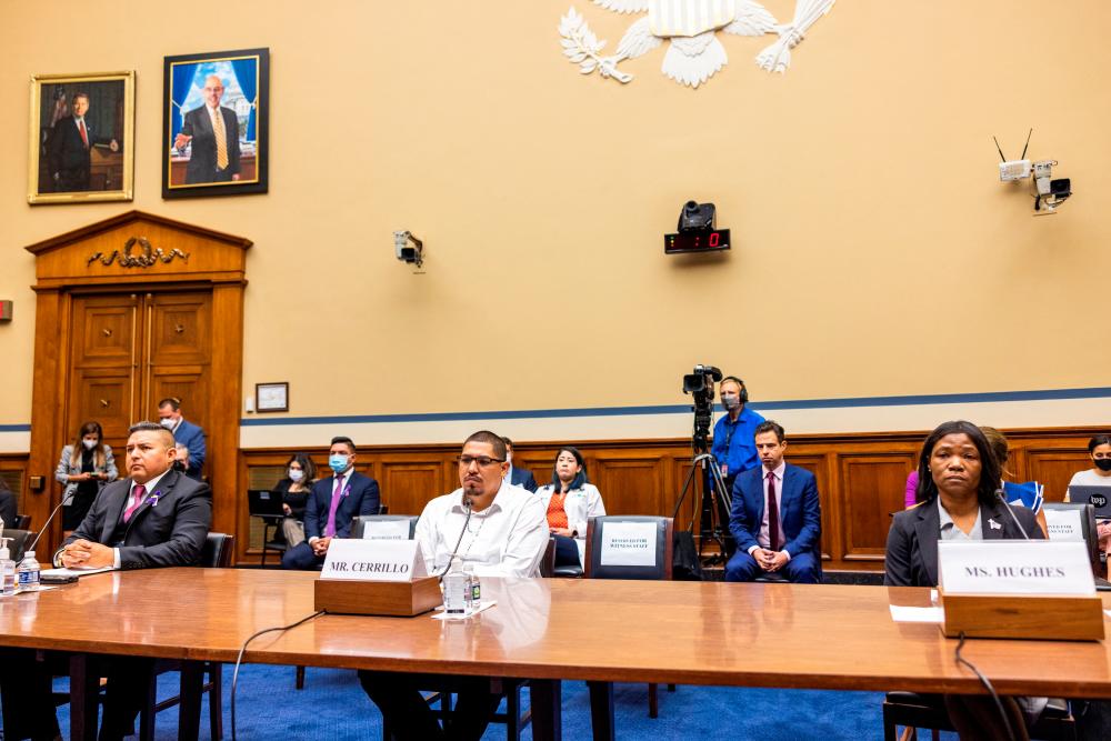 File photo: Victims and survivors of gun violence wait to testify before a House Committee on Oversight and Reform hearing on gun violence on Capitol Hill in Washington, U.S. June 8, 2022. Jason Andrew/Pool via REUTERSpix