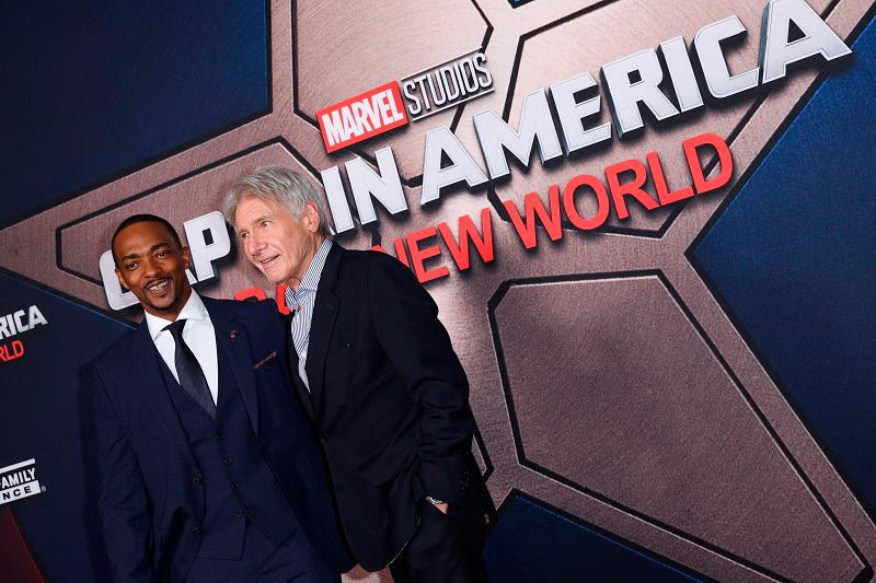 (from left): Mackie and Ford at the world premier of Captain America: Brave New World in Los Angeles. – AFPPIC