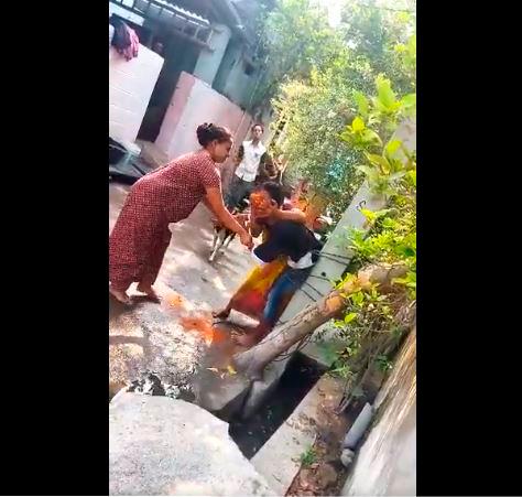 The incident occurred at Kodad in the Suryapet district of Telangana. – TWITTER/@krishna0302