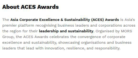 $!Honouring Excellence in Leadership and Sustainability: ACES Awards 2024 Celebrates Trailblazing Companies and Visionary Business Leaders