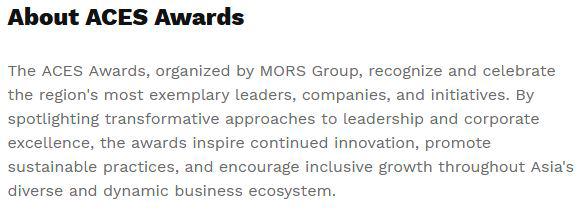 $!Leading with Impact: ACES Awards 2024 Celebrates Asia’s Visionary Leaders, Sustainable Growth, and Inclusive Innovation