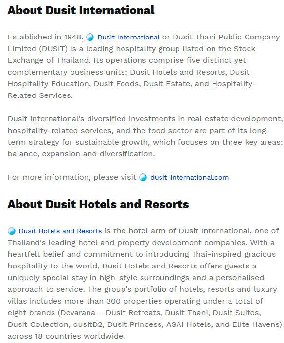 $!Dusit Hotels and Resorts welcomes the high season with two exciting openings