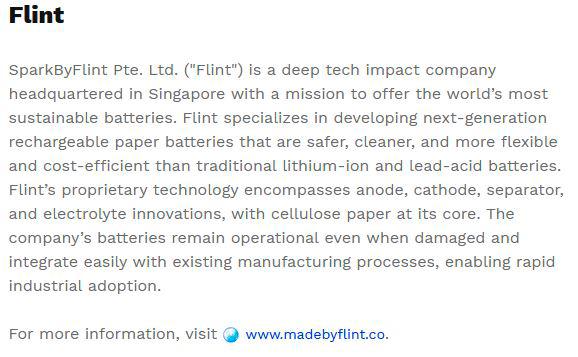 $!Flint’s Paper Battery Technology Secures US$2 Million in Seed Funding to Revolutionize the Sustainable Energy Storage Space