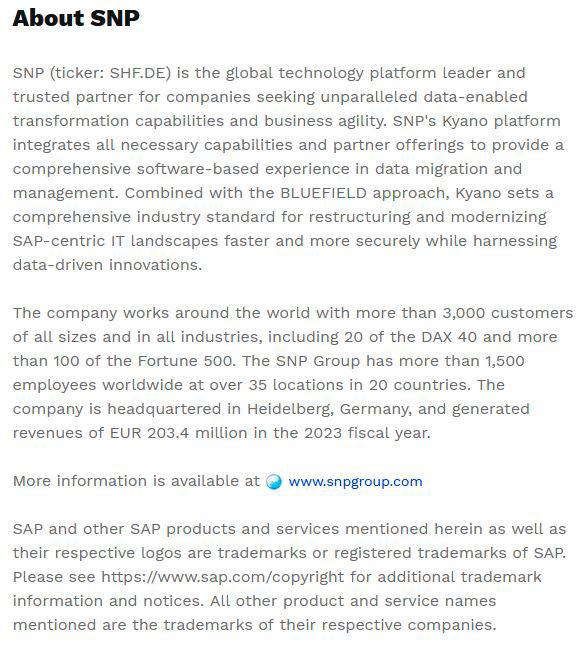 $!SNP expands partnership with SAP