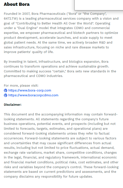 Bora Pharmaceuticals Exits Integration Phase with Sequentially-Improved Gross and Operating Margins $!Bora Pharmaceuticals Exits Integration Phase with Sequentially-Improved Gross and Operating Margins