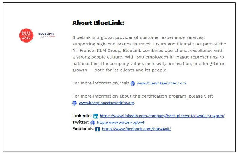 BlueLink International CZ certified as one of the Best Places to Work in the Czech Republic for 2024: A testament to exemplary human capital practices $!BlueLink International CZ certified as one of the Best Places to Work in the Czech Republic for 2024: A testament to exemplary human capital practices