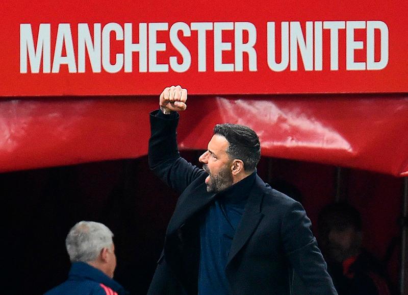 Manchester United interim manager Ruud van Nistelrooy reacts as he walks out before the match. - REUTERS/Peter Powell.