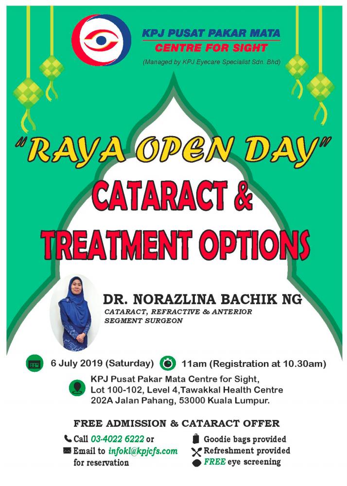 KPJ Centre for Sight to host public talk on cataract