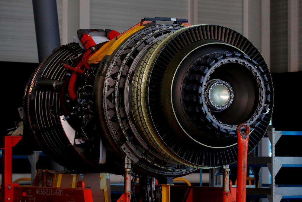A CFM international LEAP engine is seen in the Air France hangar at Charles de Gaulle airport in Roissy near Paris, France, in September 2021. CFM is the largest jet engine maker by units sold. – Reuterspix