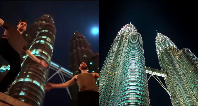 Chainsmokers posing behind the Twin Towers in their Roses video. — PICS FROM DISRUPTER RECORDS 7 123RF