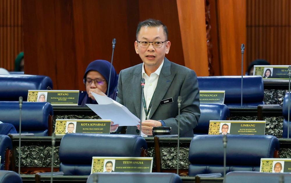 Chan speaking during a question-and-answer session in the Dewan Rakyat today. – Bernamapic