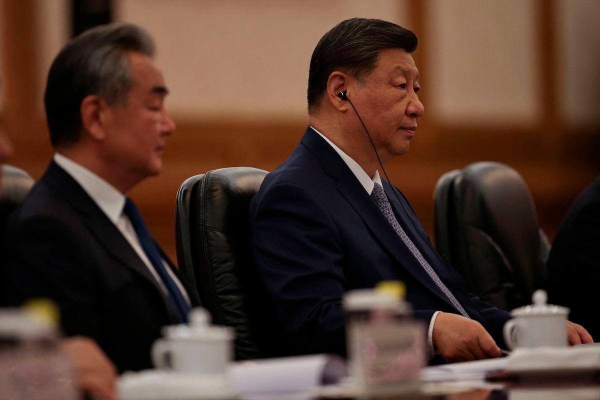 Chinese President Xi Jinping during the opening remarks of the 25th European Union - China Summit at the Great Hall of the People in Beijing on July 24, 2025. (Photo by Andres MARTINEZ CASARES / POOL / AFP)