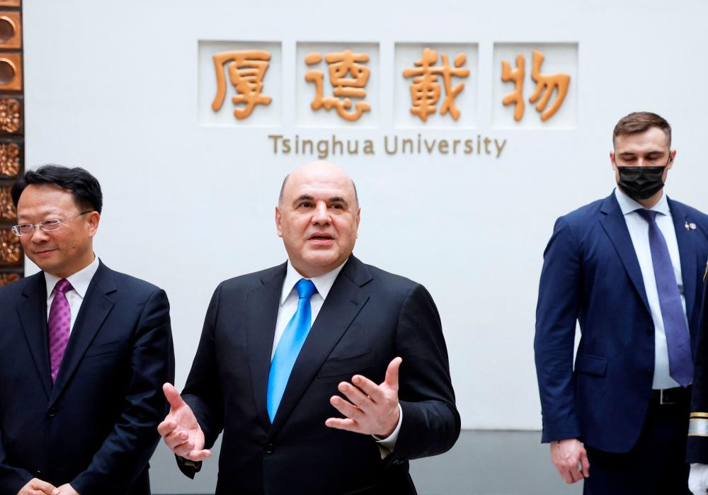 Russian Prime Minister Mikhail Mishustin visits Tsinghua University in Beijing on May 24, 2023. AFPPIX