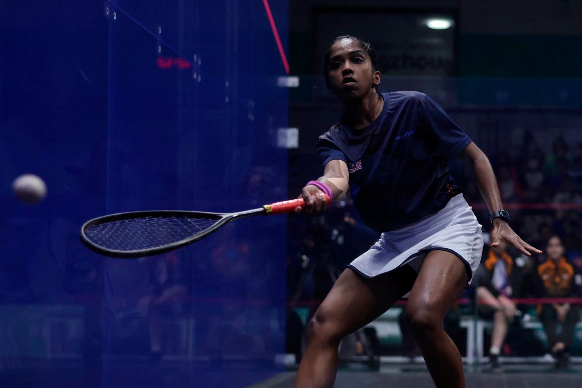 National squash player S. Sivasangari. - BERNAMApix