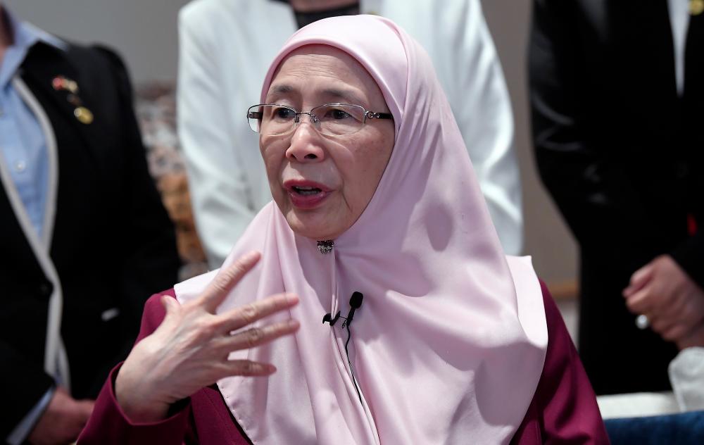Deputy Prime Minister Datuk Seri Dr Wan Azizah Wan Ismail speaking at a press conference during her four-day official visit to China. — Bernama