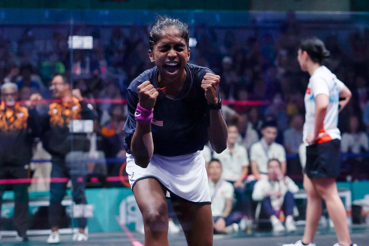 National women’s squash champion S. Sivasangari - BERNAMApix