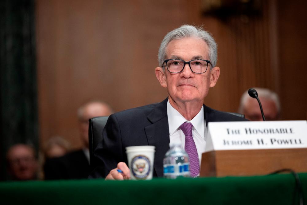 Powell testifying before a Senate Banking, Housing, and Urban Affairs Committee hearing on Capitol Hill in Washington on Thursday. – Reuterspic