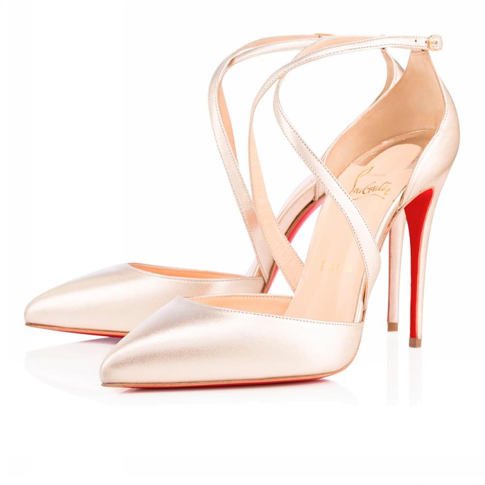 A pair of Christian Louboutin ‘Maltaise’ heels with red soles.