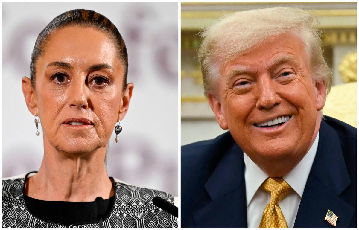 Mexico’s President Claudia Sheinbaum (L) and US President Donald Trump (R)