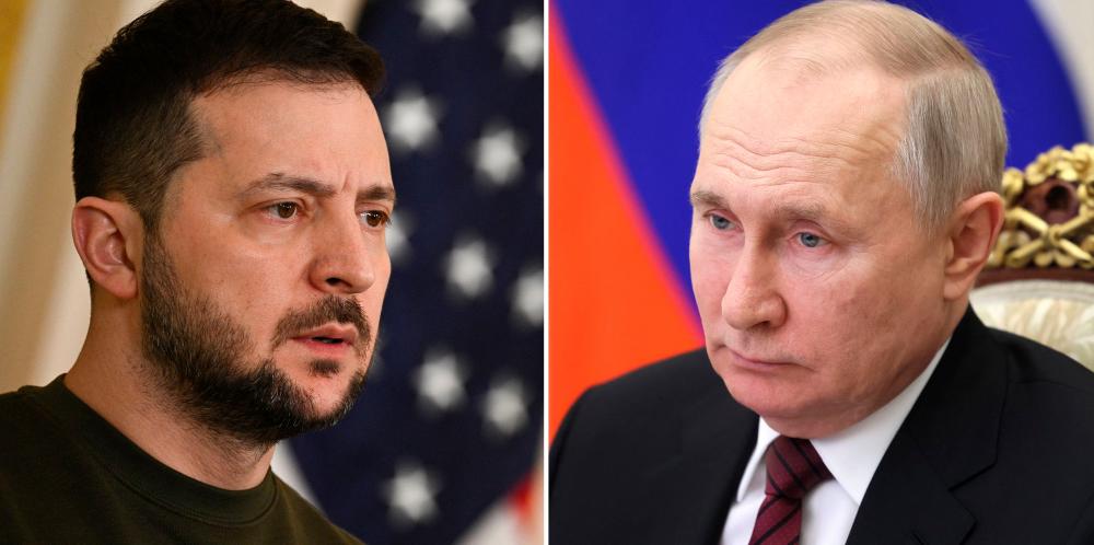 Russian strongman Vladimir Putin and Ukrainian President Volodymyr Zelensky are the faces of the year-long war in Ukraine, Europe’s bloodiest conflict since World War II. AFPPIX