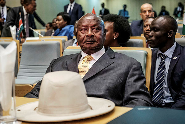 Uganda’s President Yoweri Museveni (C) attends a High Level Consultation Meeting with African leaders on DR Congo election at the AU headquarters in Addis Ababa. — AFP