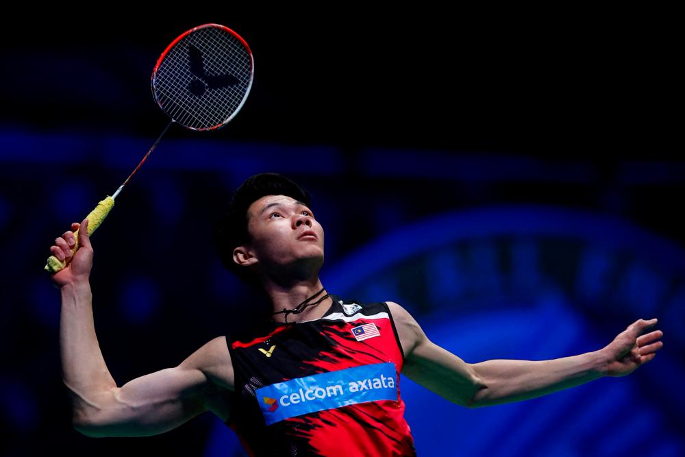 Jaguh badminton negara Lee Zii. fotoAFP