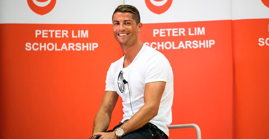 Cristiano Ronaldo has supported the SOF-Peter Lim Scholarship since its inception.