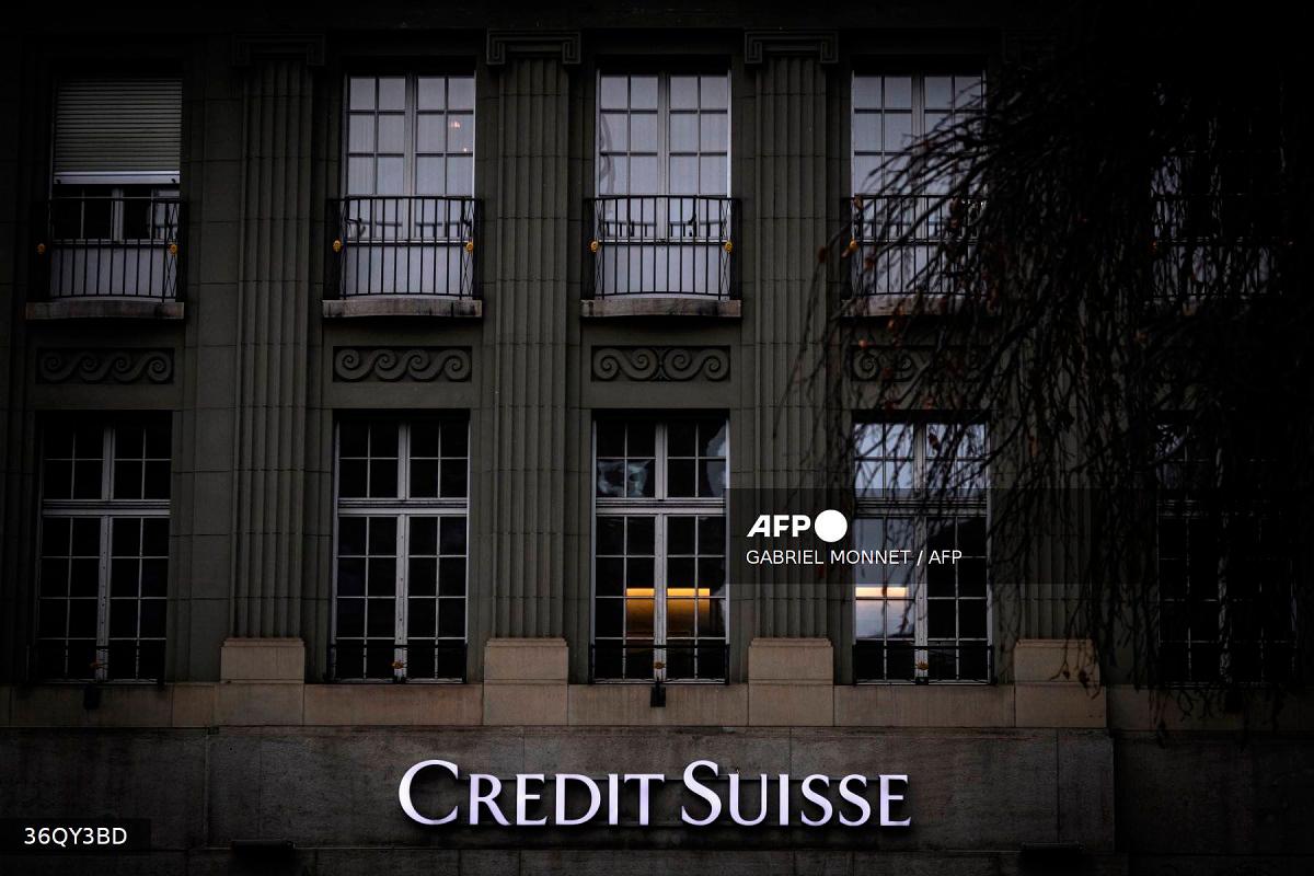 This photograph shows the logo of Swiss bank Credit Suisse in Bern on December 20, 2024. - GABRIEL MONNET / AFP