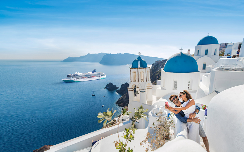 Cruising to Santorini: The Norwegian Cruise Line has announced plans to expand to new ports in 2021 to 2023, even as an estimated 100,000 cruise ship passengers are still trapped at sea.